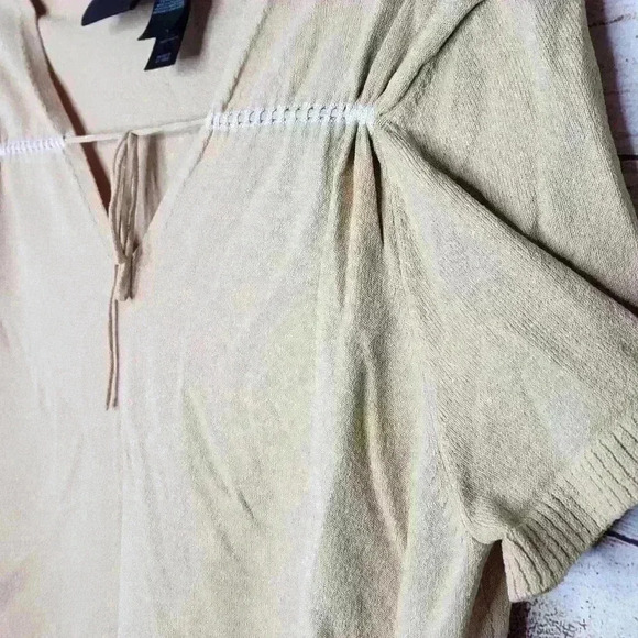 Axcess Liz Claiborne top tan and white size XL X-Large - Picture 5 of 7